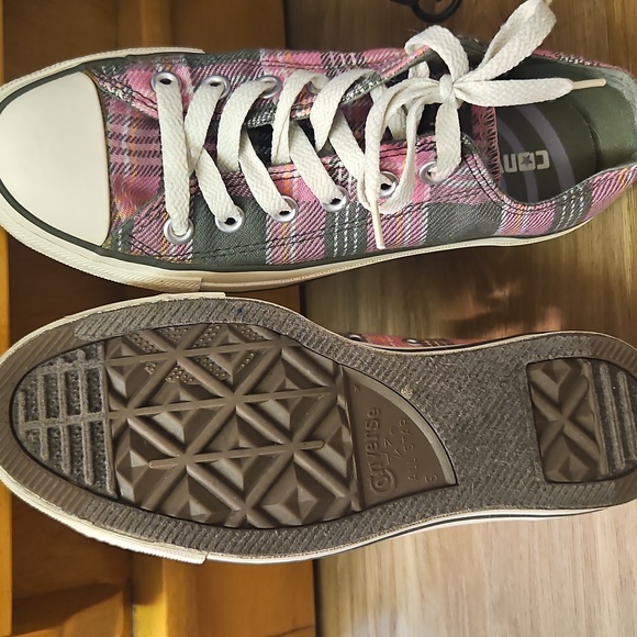 Converse Pink & Gray Plaid Low "Chucks" Size M5/W7 - Picture 4 of 7